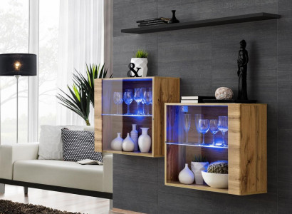Modern Möbel Luxus Wohnwand 130 cm Wohnzimmer Einrichtung Komplette Set 3tlg.
